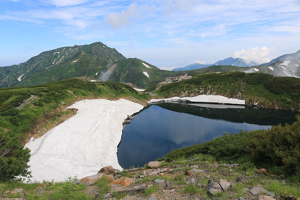 室堂のみくりが池と北アルプス